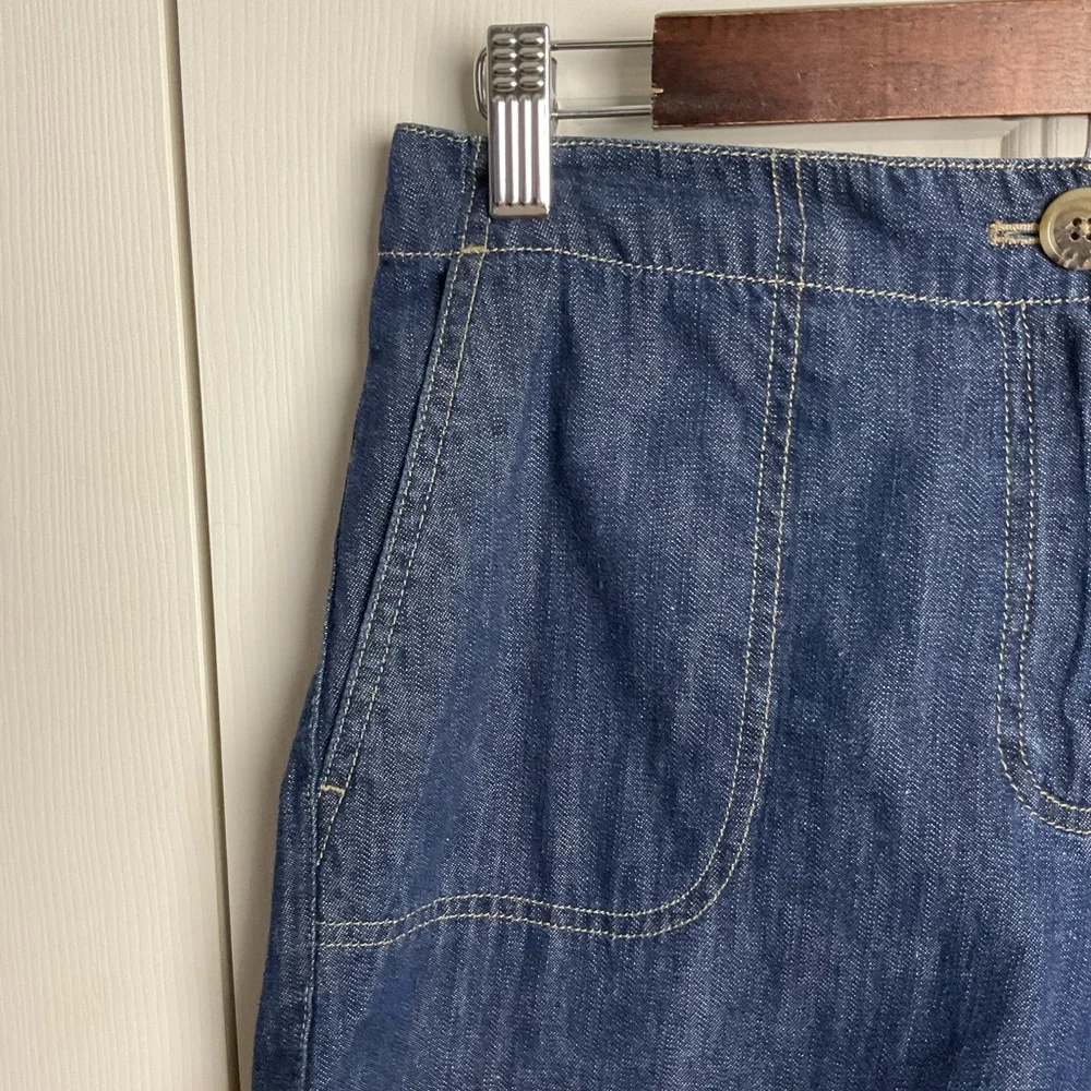 J. Jill Cargo Loose Fit Bermuda Denim‎ Shorts Size 6 Blue